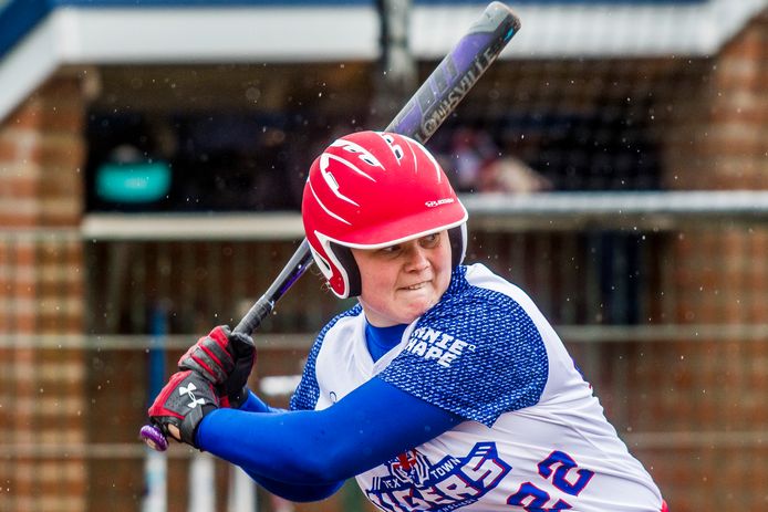Aafje van Baal sloeg het winnende punt voor Tex Town Tigers in de tweede wedstrijd binnen.