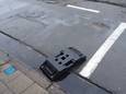 De parkeerborden waren zondagochtend verdwenen.