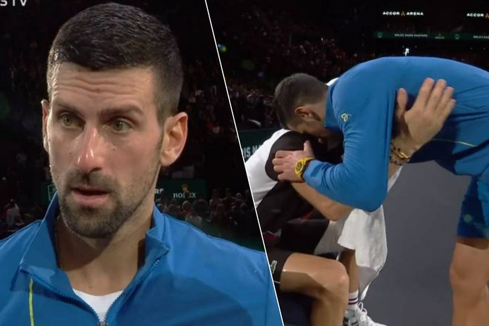 Djokovic ziet Dimitrov met tranen en gaat hem troosten.