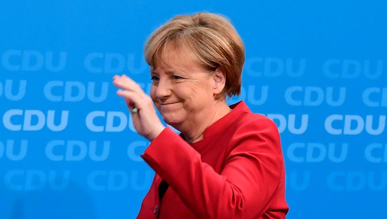 Angela Merkel wil opnieuw bondskanselier worden. Beeld afp