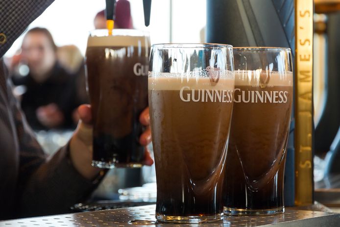 Pints van het bier Guinness.