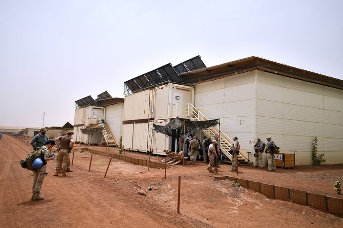 Legerbarakken van de Belgische militairen in Gao, Mali