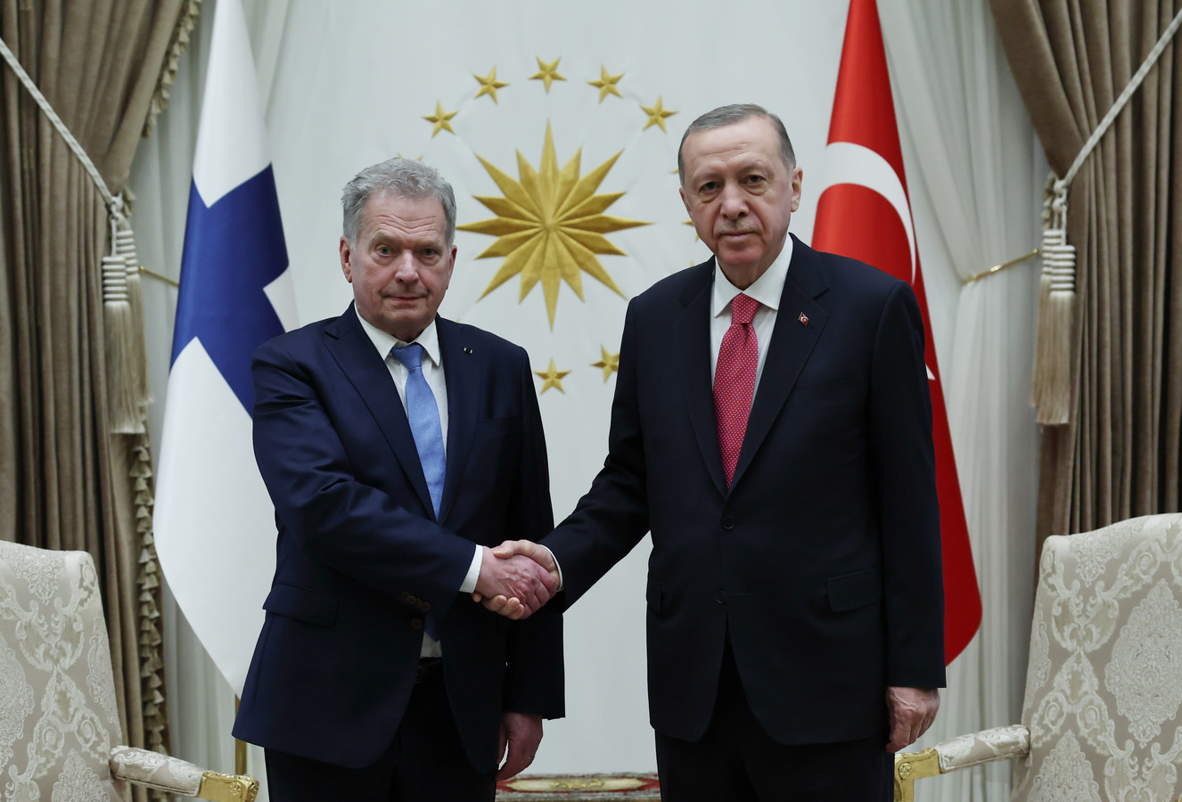 Le président finlandais, Sauli Niinistö, et son homologue turc, Recep Tayyip Erdogan.