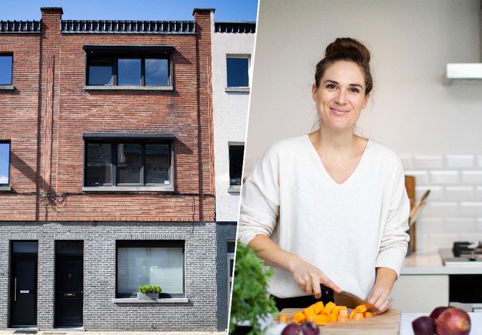 Het rijhuis in Melle is het spiegelbeeld van de woning ernaast. Karolien Olaerts (38) woont hier met haar man Pieterjan De Smet (37) en hun zoontje Isaac (bijna 3).