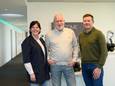 Centraal oprichter en algemeen directeur van Brainbridge Peter Wens, geflankeerd door twee managing partners Ellen Lucas en Martijn van Dooren.