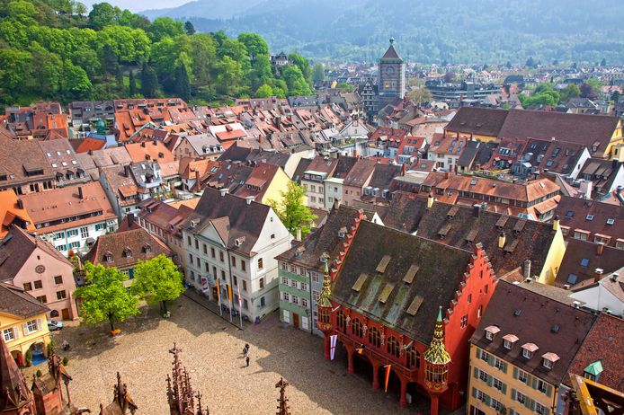 Het marktplein van Freiburg