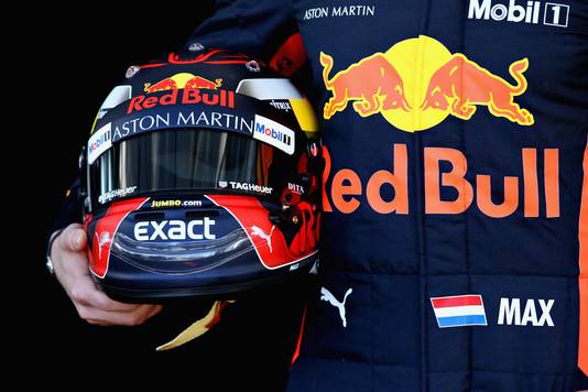 De helm van Verstappen.