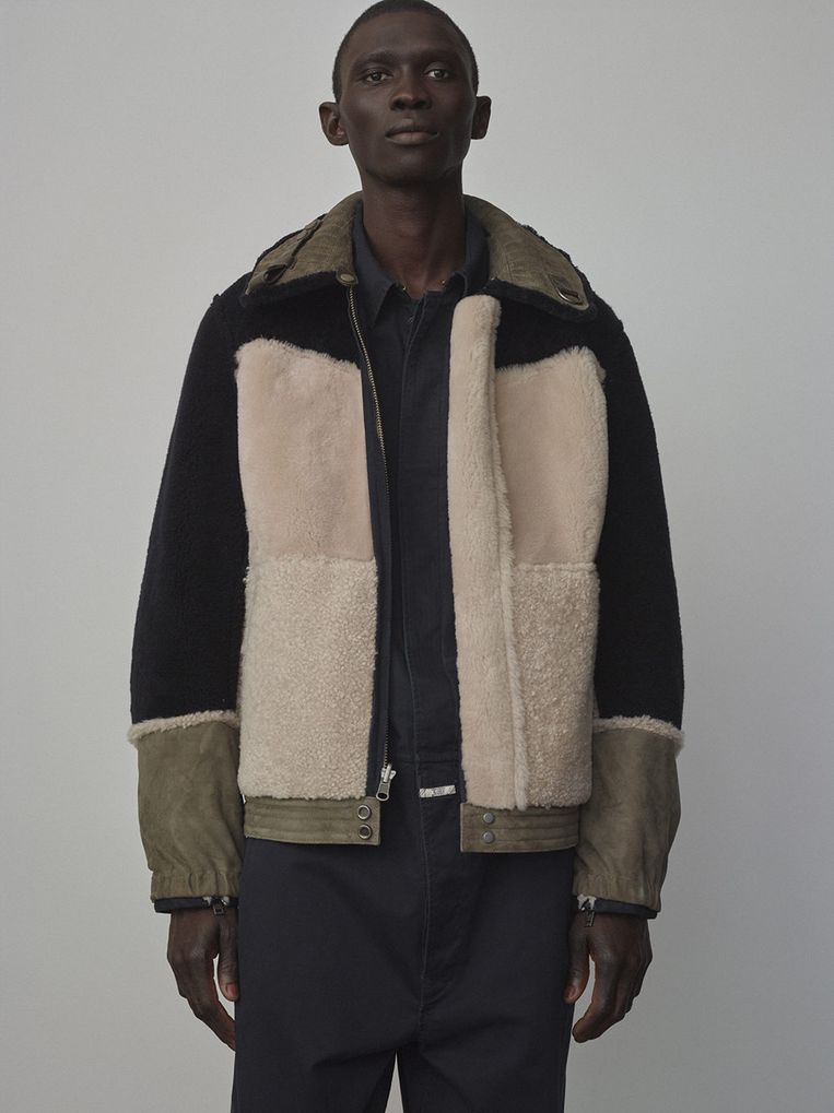 Teddy jack met lambskin, Closed x Nigel Cabourn, 1650 euro Beeld  