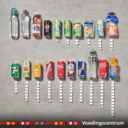 Poster van het Voedingscentrum met de aanduiding van het aantal suikerklontjes dat je in het drankje vindt.
