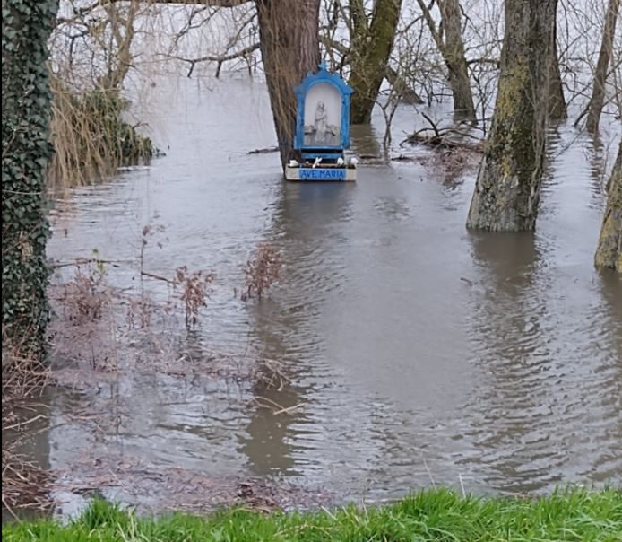 De hoge waterstand in Vlassenbroek.