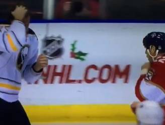 Hilarisch! IJshockeyer vindt - tussen het vechten door - tijd om zijn haar in model te brengen