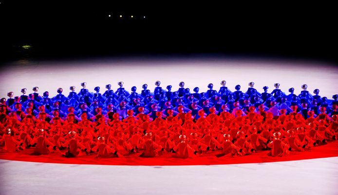 De openingsceremonie in het Olympische stadion van Pyeongchang.