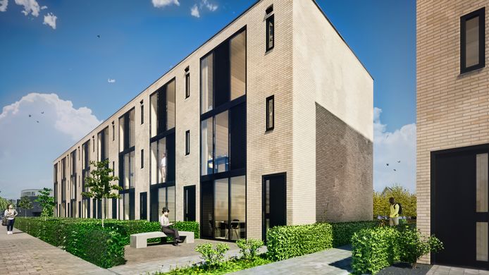 Artist's impression van de StartBlock woningen in Ridderkerk.