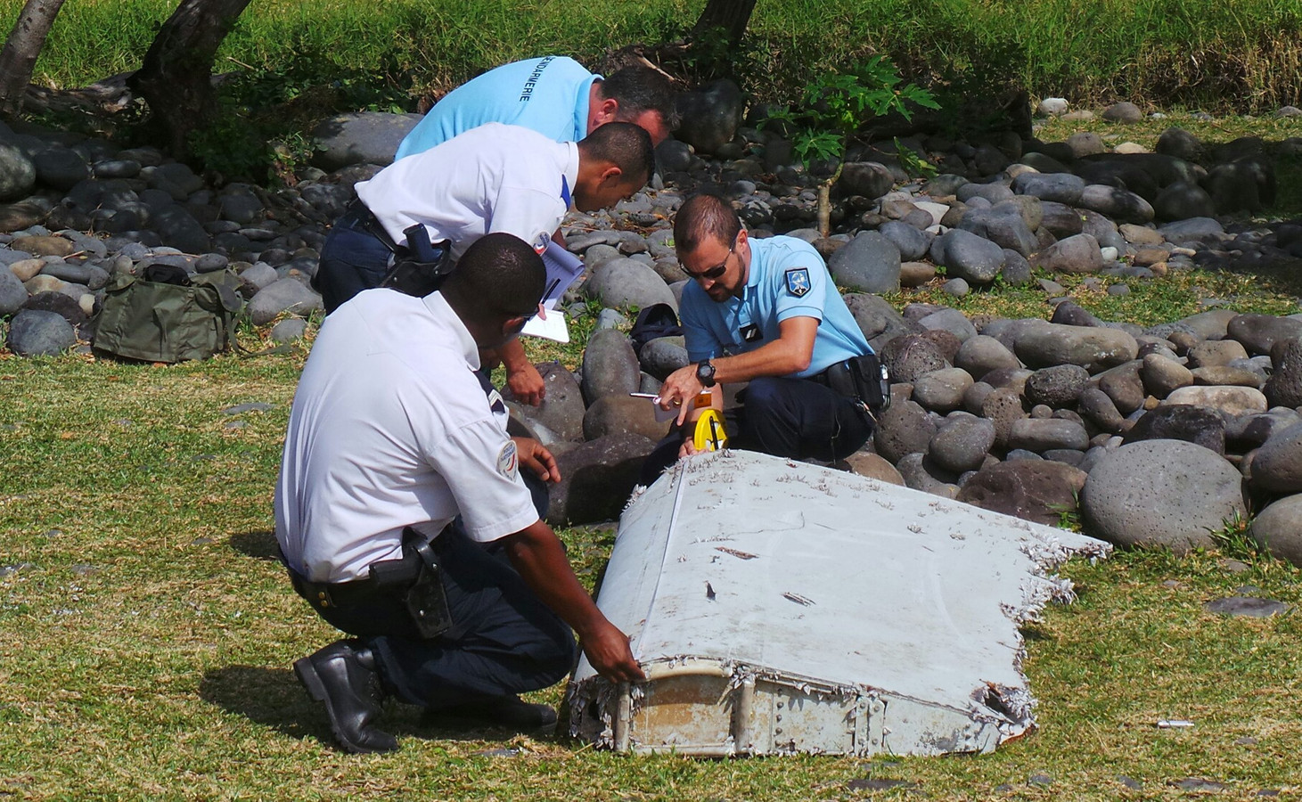Débris retrouvé sur l'île de la Réunion en juillet 2015.