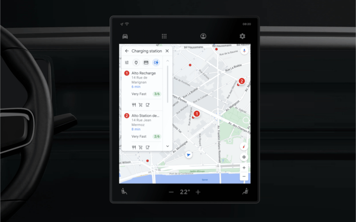 Google Maps zal laadstations tonen die snel je auto kunnen opladen.