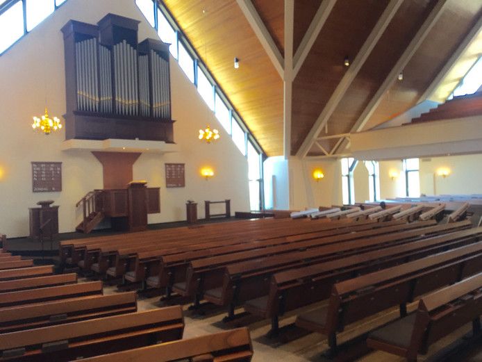 De kerk van de Gereformeerde Gemeente in Kruiningen.