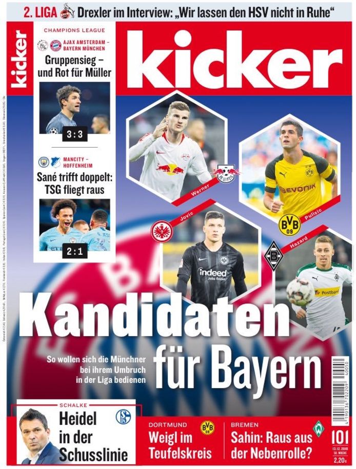 “Kandidaten voor Bayern”, staat er op de cover van Kicker te lezen. Thorgan Hazard is één van die kandidaten.