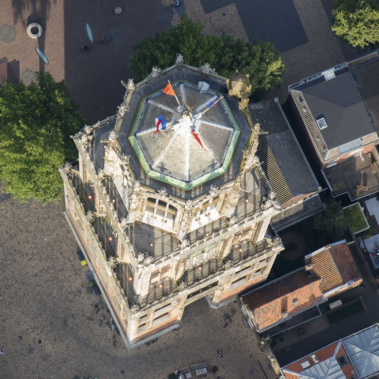 Luchtfoto van de Domtoren in Utrecht. Beeld ANP