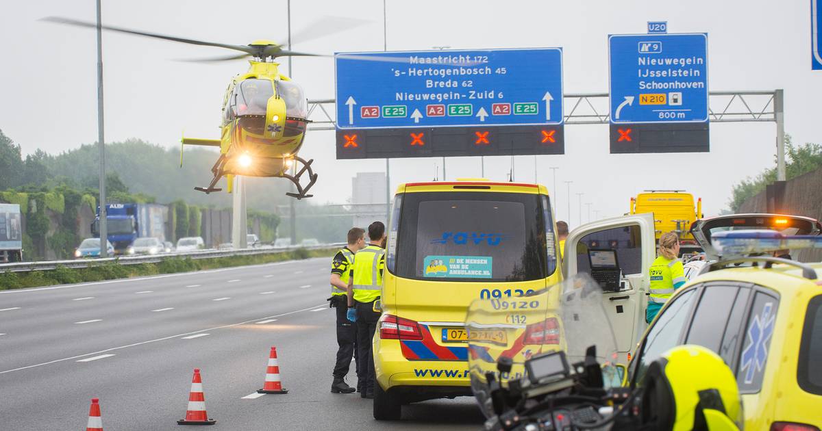 Motorrijder komt om het leven bij ongeval op A2 bij Nieuwegein.