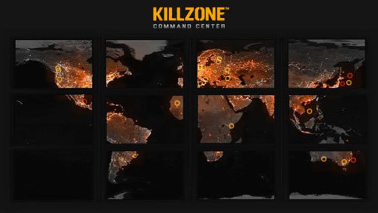 Screenshot van de website van Killzone. Beeld 