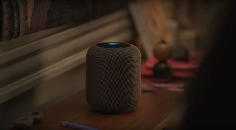 De Apple HomePod, een slimme speaker met Siri. Beeld 