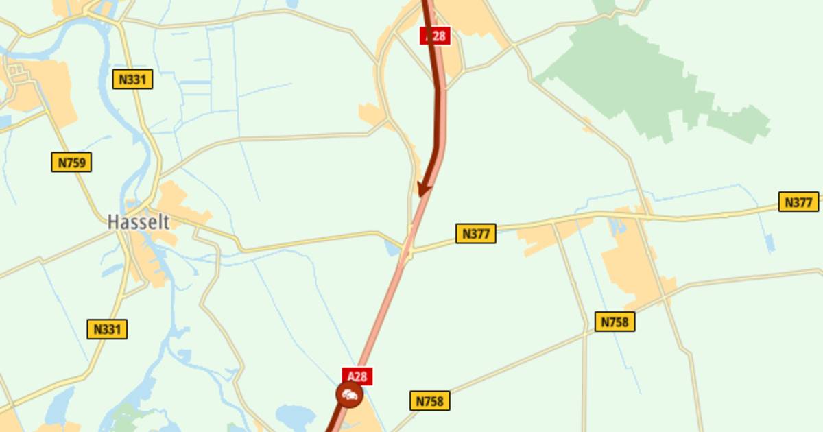 Verkeer ten noorden van Zwolle loopt in ochtendspits flink vast na eerder ongeval op A28.