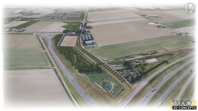 Landschapsplan Bosgaardshoek in 's-Heerenhoek. Begin 2024 moet dit plan klaar zijn.