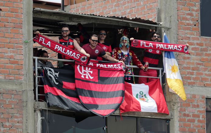 Fans van Flamengo in Lima gisteren.