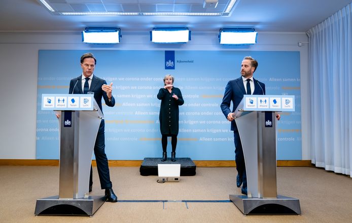 Mark Rutte en demissionair minister Hugo de Jonge.