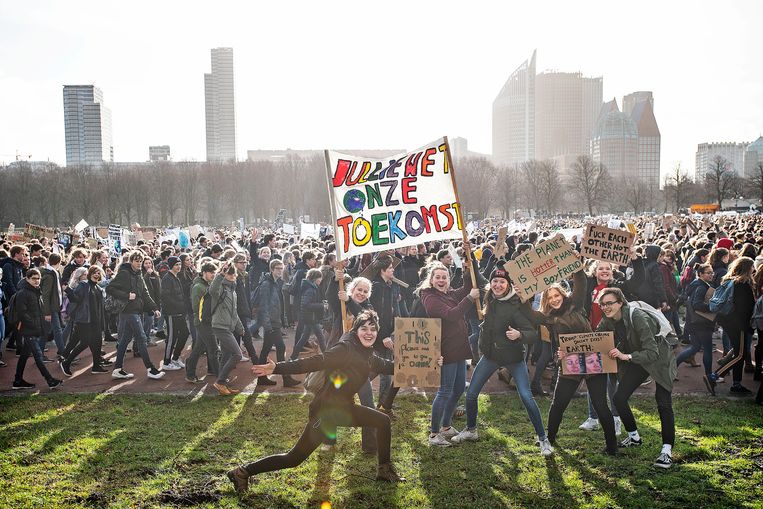 De klimaatdemonstratie in Den Haag, 7 februari 2019. Beeld  Guus Dubbelman