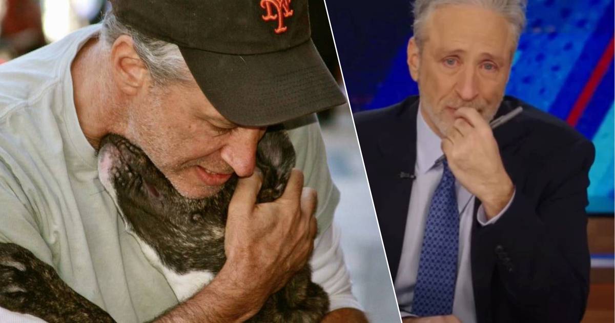Popular talk show host Jon Stewart burst into tears on television after his dog died  television