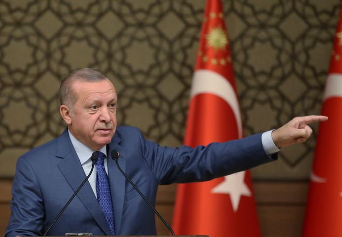 De Turkse president Recep Tayyip Erdogan vandaag.