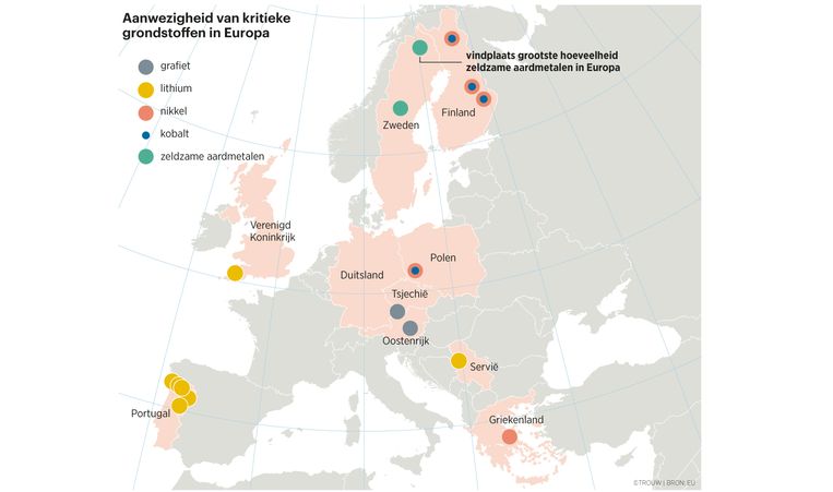 Onder meer in Finland, Zweden en Portugal zijn zeldzame metalen te vinden. Beeld Brechtje Rood