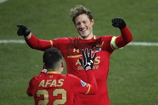 . Vreugde na de 2-0 van Wout Weghorst