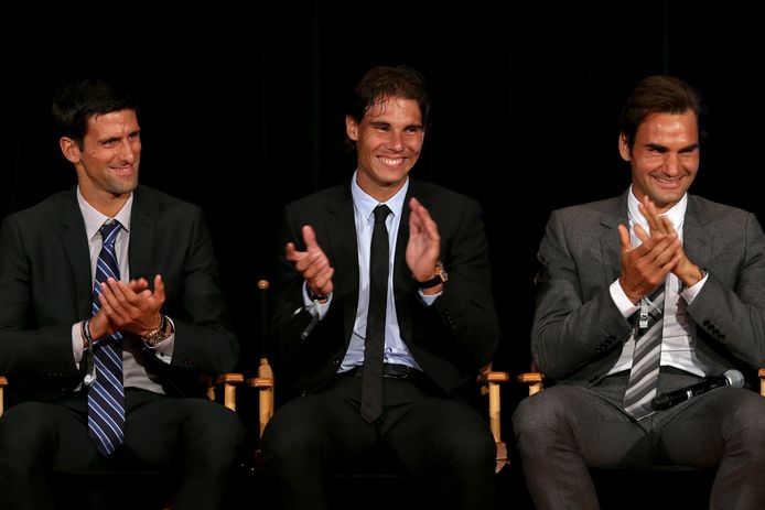 Novak Djokovic, Rafael Nadal en Roger Federer