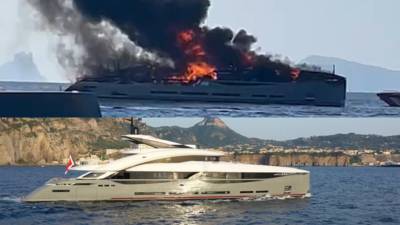 45 meter lang en waarde van 24 miljoen euro, maar superjacht gaat in vlammen op
