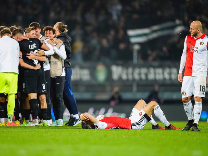 Doelpunt diep in blessuretijd nekt Feyenoord tegen Sturm Graz