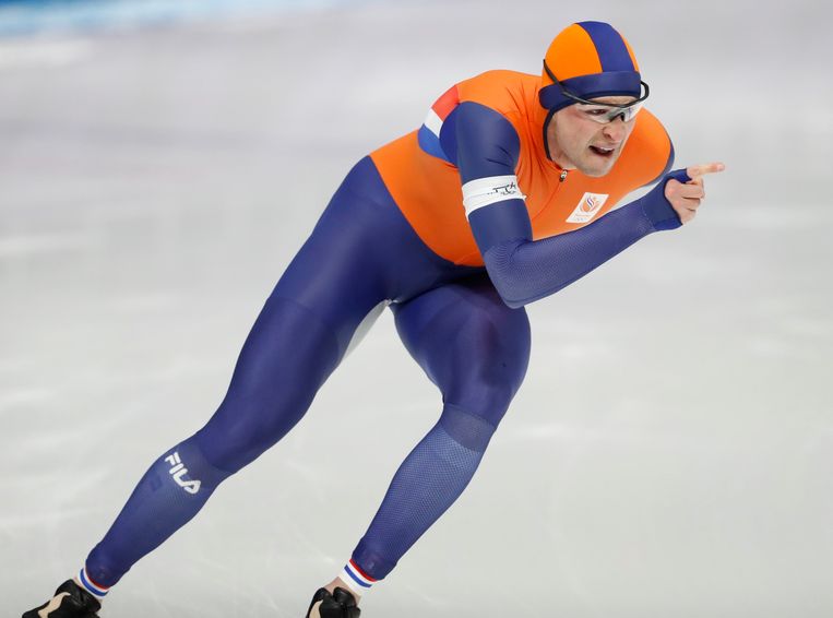 Oranje pakte al drie keer goud in Zuid-Korea: Sven Kramer (boven) op de 5.000 meter, Ireen Wüst op de 1.500 meter en Carlijn Achtereekte op de 3.000 meter. Beeld Photo News