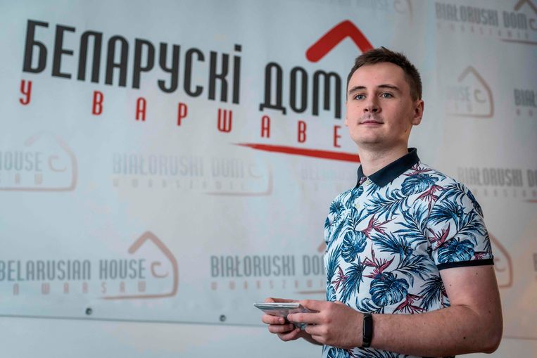 Stepan Putilo, ook bekend als Stepan Svetlov, in Warschau. Beeld AFP