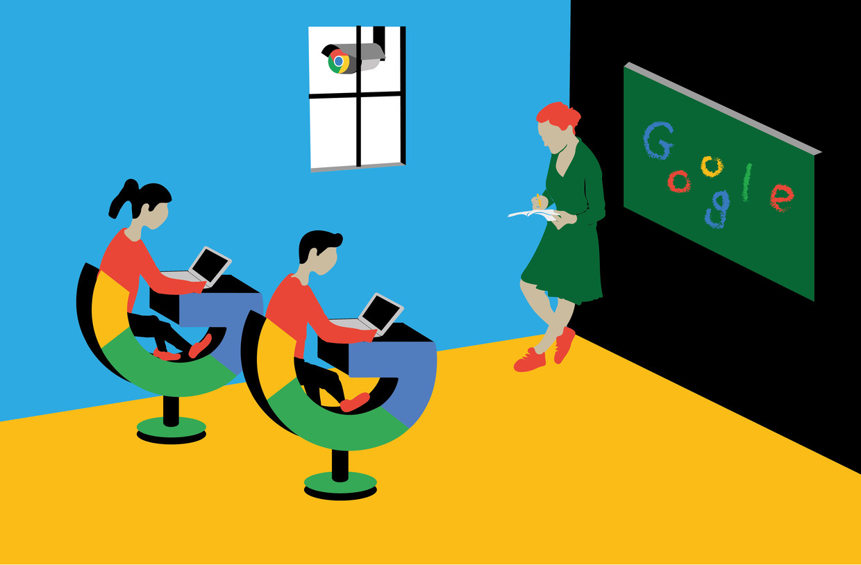 Google gebruik op school is niet veilig genoeg voor onderwijs Beeld Fadi Nadrous