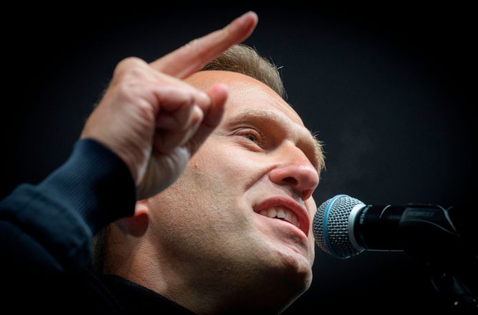 Alexei Navalnyibij een demonstratie in Moskou vorig jaar.