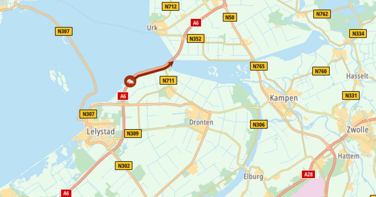 File op A6 van Lelystad naar