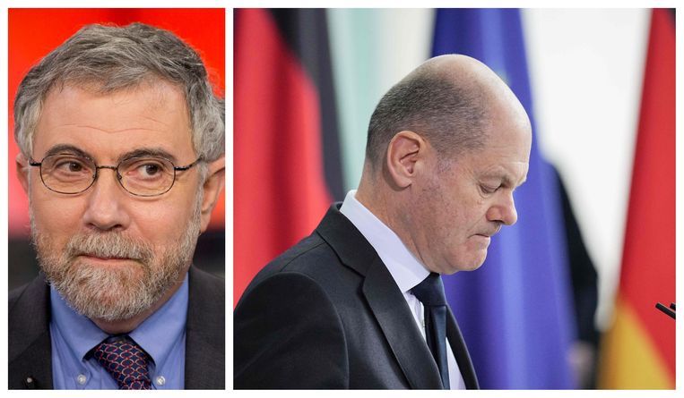 Paul Krugman / Duits bondskanselier Scholz. Beeld AFP