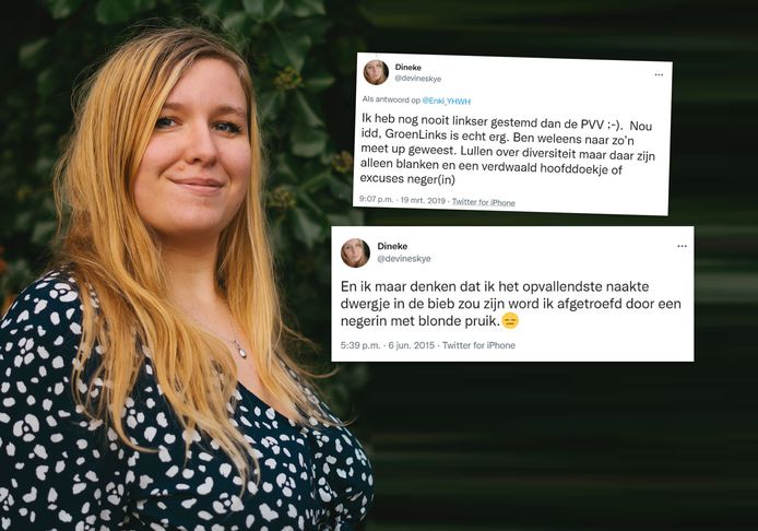 Racistische teksten in oude tweets van kandidaat-raadslid Dineke van Geerenstein voor Swollwacht.