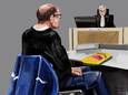 Rechtbanktekening van V. H. in de rechtbank van Den Haag. Hij wordt verdacht van stalking en belaging