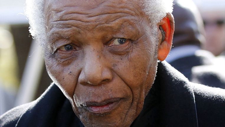 Nelson Mandela in goede gezondheid in juni 2010. Beeld afp