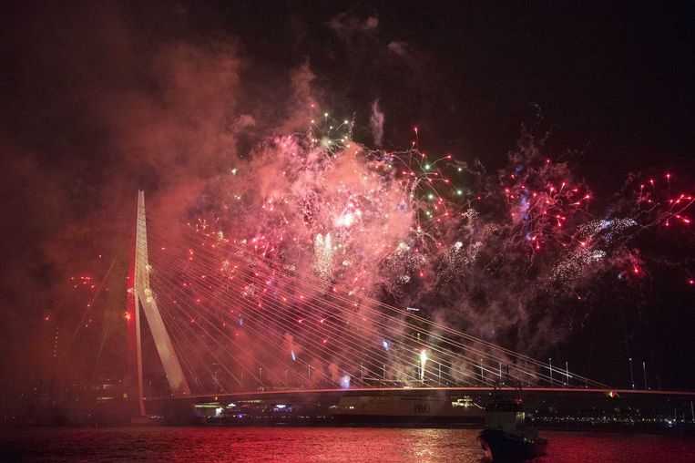 Vuurwerk in Rotterdam. Beeld anp
