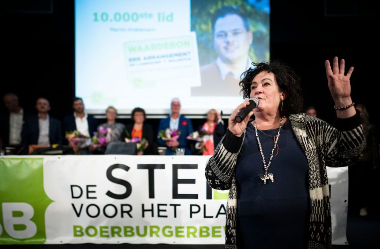 Caroline van der Plas na afloop van de algemene ledenvergadering van de BoerBurgerBeweging in november.  Beeld Freek van den Bergh / de Volkskrant