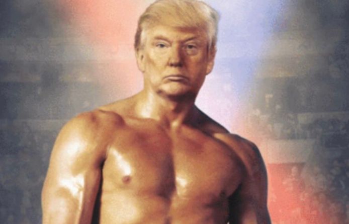 President Donald Trump postte een foto op Twitter, waarop zijn hoofd werd gefotoshopt op het lichaam van filmpersonage Rocky Balboa.