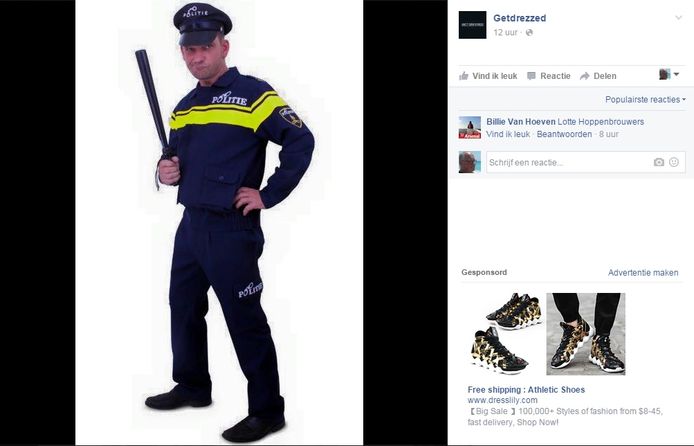 Verzoenen Lift geld Nepuniform lijkt erg veel op echt politie-outfit: winkel Breda haalt  carnavalspak uit collectie | Overig | bndestem.nl